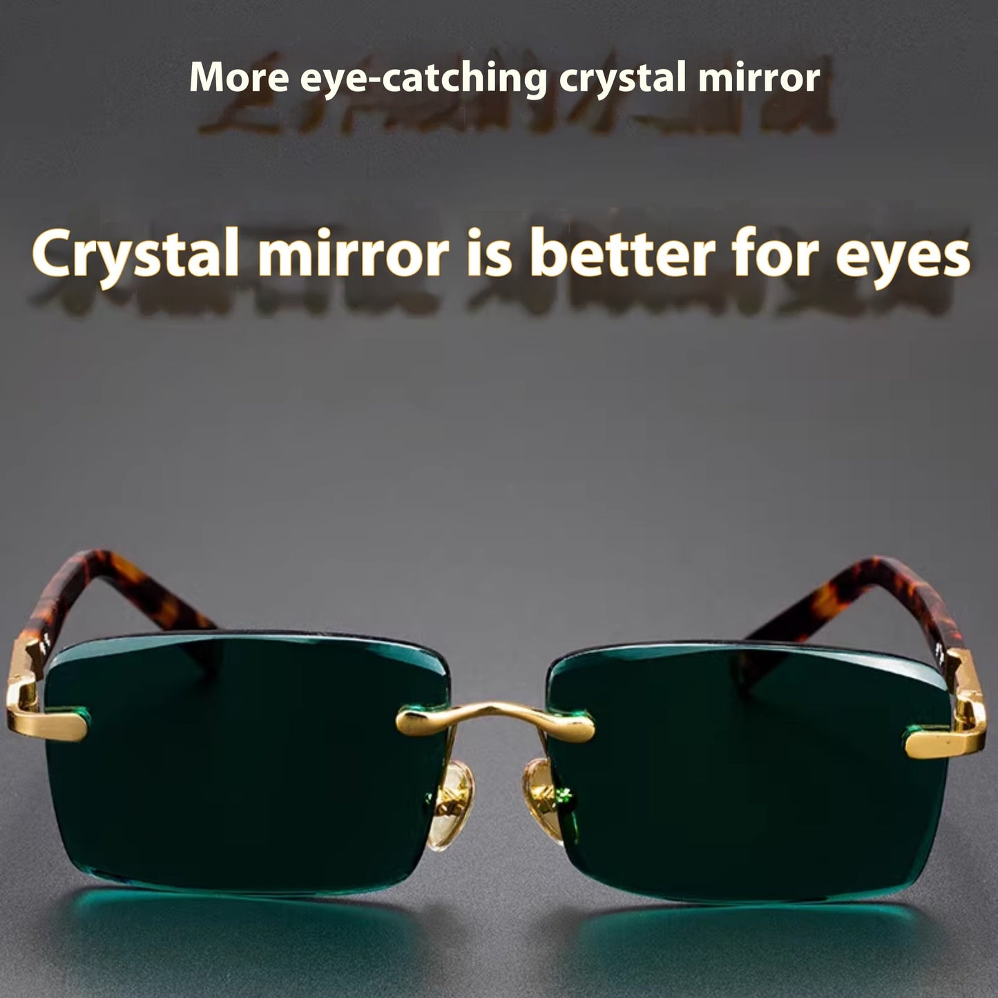 High End Wealth Attracting Dark Green Crystal Glasses