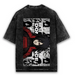 Trendy Anime Printed Oversized T-Shirt for Men | Acid Wash Black Streetwear Tee