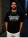 Men’s Black Graphic Oversized T-Shirt (Streetwear Style)