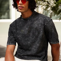 Grey Drop Shoulder T-Shirt for Men | Oversized Casual Streetwear Tee