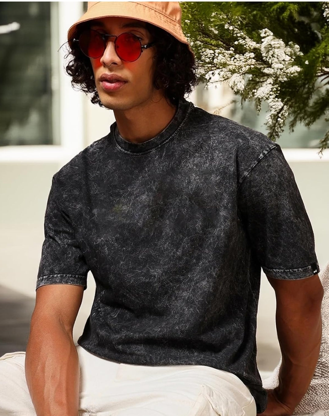 Grey Drop Shoulder T-Shirt for Men | Oversized Casual Streetwear Tee
